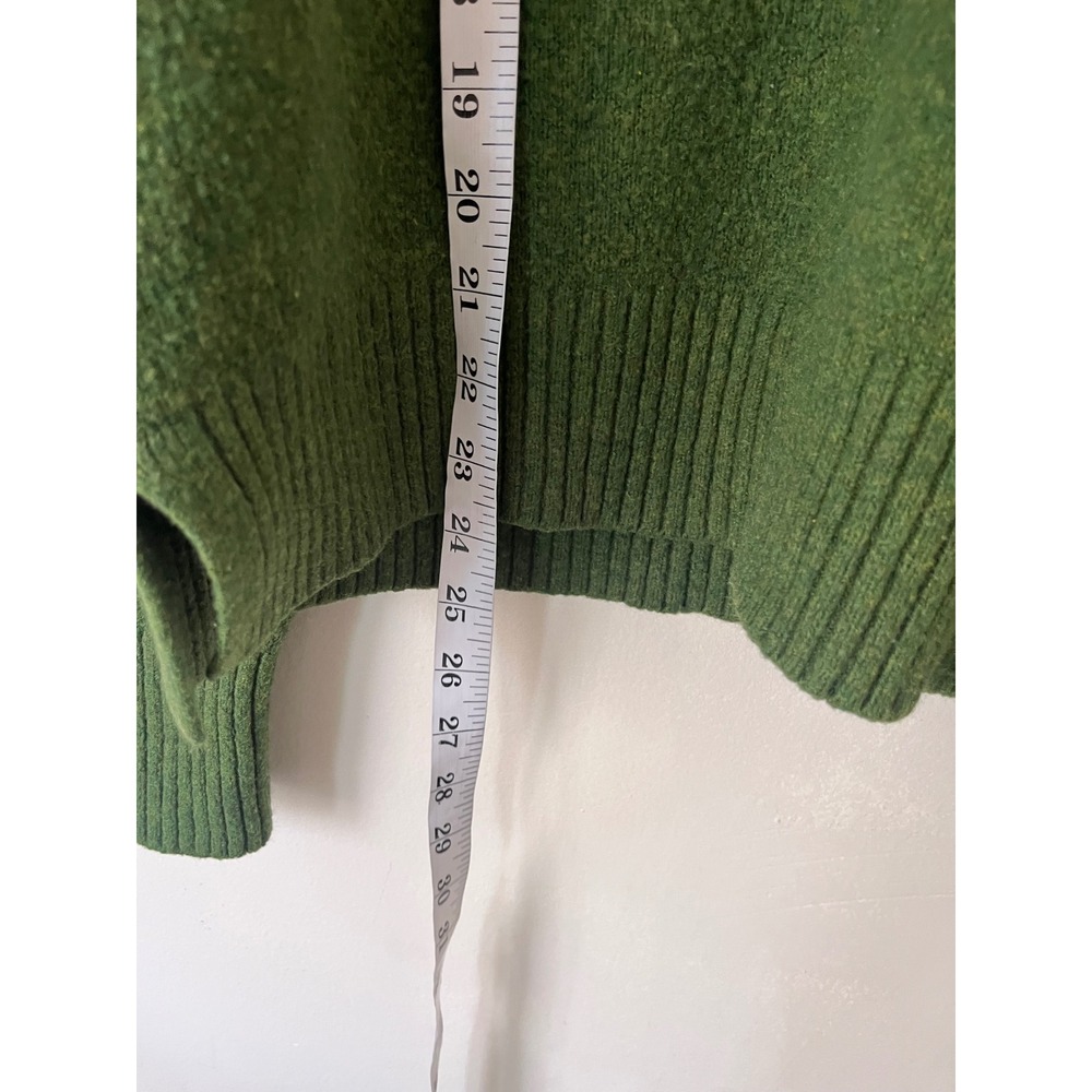 Uniqlo Souffle Yarn Mock Neck Sweater Green Wool Blend Relaxed Fit Small preppy - Picture 4 of 5